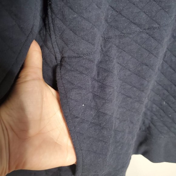 Eddie Bauer Mens Midweight Quarter Snap Mock Quilted Pullover | Navy, XL - Picture 3 of 6